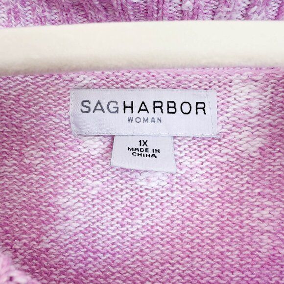SagHarbor Womens Purple Sweater Longsleeve Lavender Size 1X - Picture 3 of 8